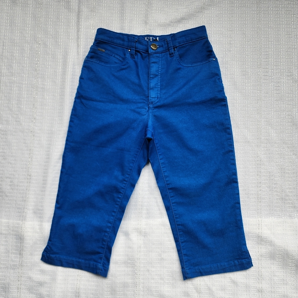 EUC  COBALT BLUE CAPRIS BY FRENCH DRESSING JEANS -  SIZE 4